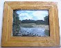  Oak Picture Frame - made with oak floor boards with 1/4 inch inlay.  This frame was made from the leftover wood after I made the end tables shown to the left!  Click for more pictures! 